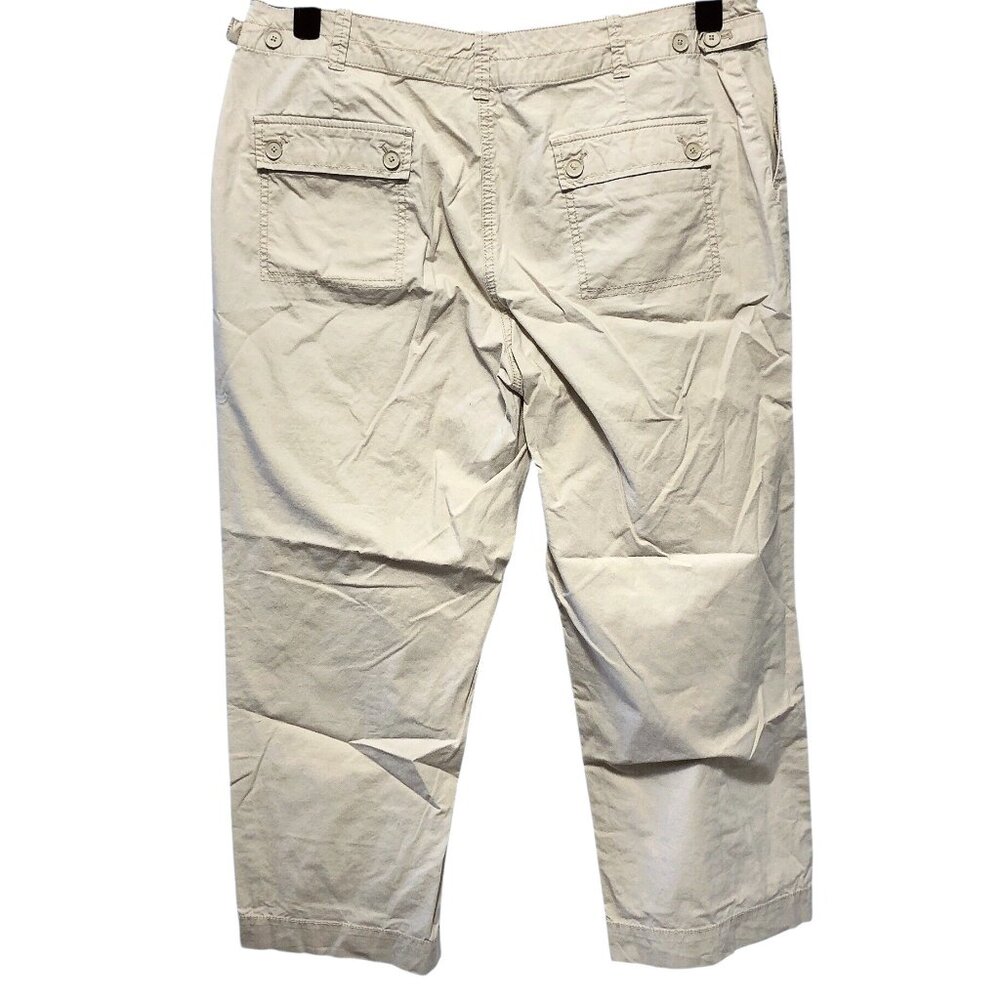 Talbots Solid Beige Cropped Casual Pants Size 14 - image 2